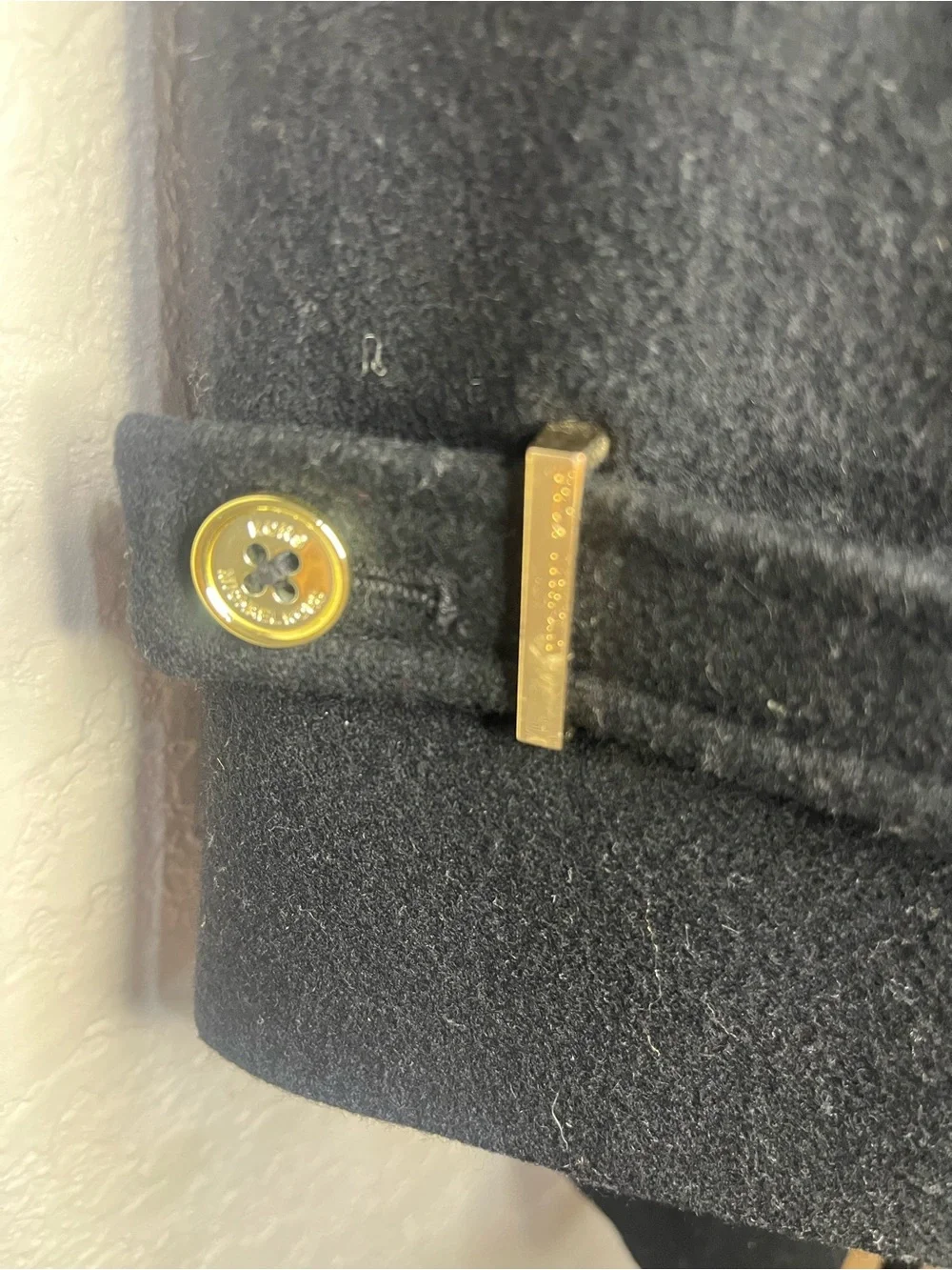 Michael Kors Black Long-Sleeve Belted Trench Coat with Gold Hardware